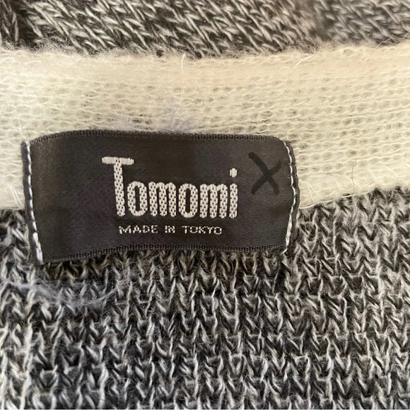 Tomomi Japanese knit sweater gray with swirly design women’s medium - Picture 6 of 6